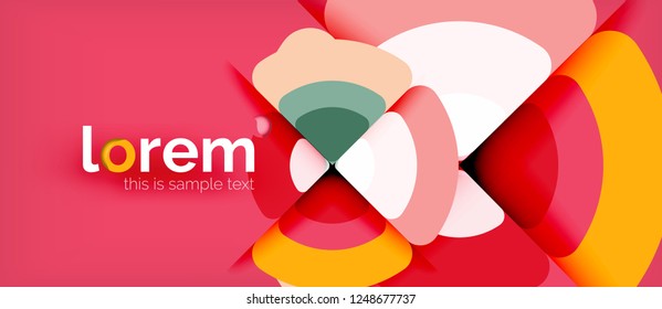 Círculos y triángulos de fondo abstracto geométrico. Plantilla de diseño abstracto de moda para presentación de negocios o tecnología o portada de folletos web, fondo de pantalla. Ilustración del vector