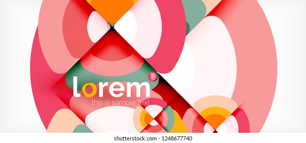 Circles and triangles geometric abstract background. Trendy abstract layout template for business or technology presentation or web brochure cover, wallpaper. Vector illustration