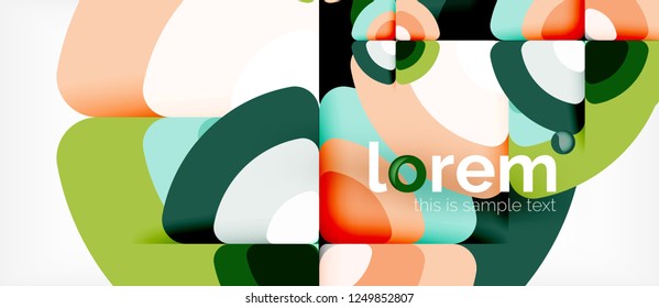 Circles and triangles geometric abstract background. Trendy abstract layout template for business or technology presentation or web brochure cover, wallpaper. Vector illustration