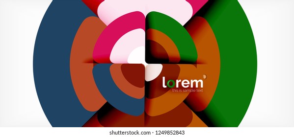 Círculos y triángulos de fondo abstracto geométrico. Plantilla de diseño abstracto de moda para presentación de negocios o tecnología o portada de folletos web, fondo de pantalla. Ilustración del vector