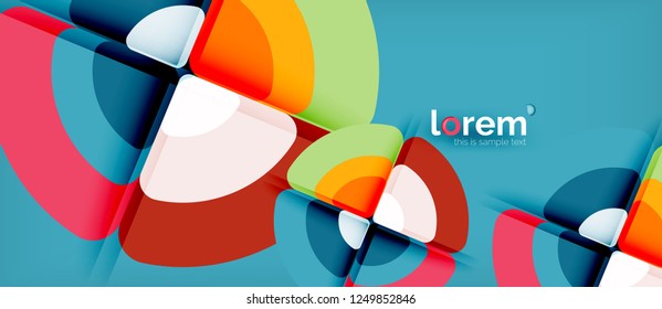 Circles and triangles geometric abstract background. Trendy abstract layout template for business or technology presentation or web brochure cover, wallpaper. Vector illustration