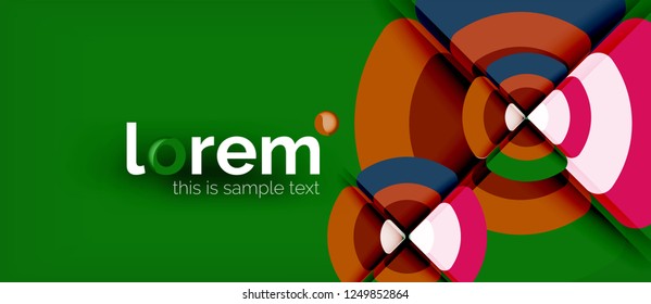 Círculos y triángulos de fondo abstracto geométrico. Plantilla de diseño abstracto de moda para presentación de negocios o tecnología o portada de folletos web, fondo de pantalla. Ilustración del vector