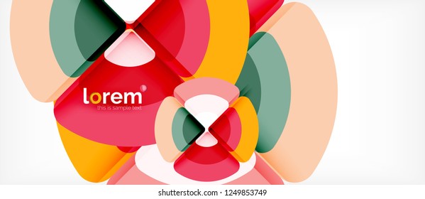 Circles and triangles geometric abstract background. Trendy abstract layout template for business or technology presentation or web brochure cover, wallpaper. Vector illustration