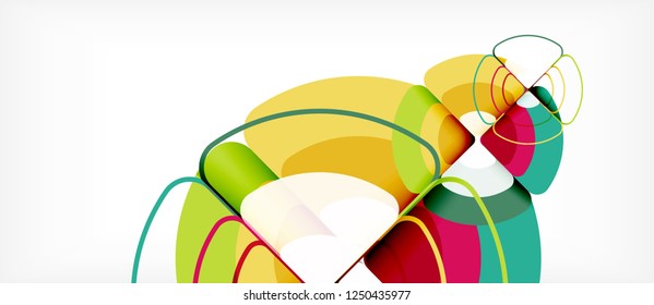 Circles and triangles geometric abstract background. Trendy abstract layout template for business or technology presentation or web brochure cover, wallpaper. Vector illustration