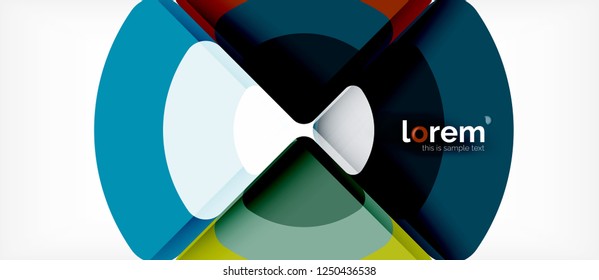 Circles and triangles geometric abstract background. Trendy abstract layout template for business or technology presentation or web brochure cover, wallpaper. Vector illustration