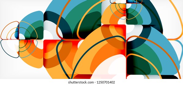 Circles and triangles geometric abstract background. Trendy abstract layout template for business or technology presentation or web brochure cover, wallpaper. Vector illustration