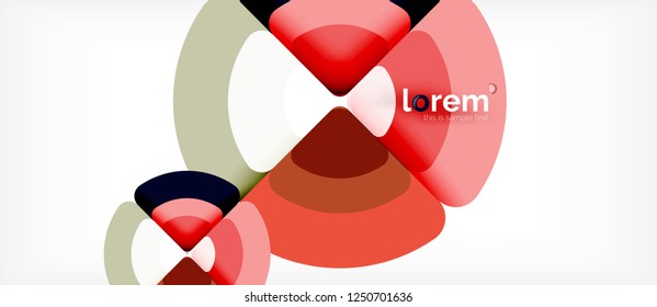Círculos y triángulos de fondo abstracto geométrico. Plantilla de diseño abstracto de moda para presentación de negocios o tecnología o portada de folletos web, fondo de pantalla. Ilustración del vector