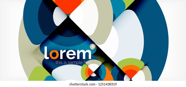Circles and triangles geometric abstract background. Trendy abstract layout template for business or technology presentation or web brochure cover, wallpaper. Vector illustration