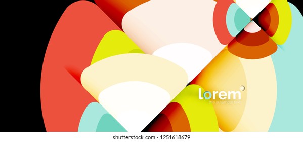 Circles and triangles geometric abstract background. Trendy abstract layout template for business or technology presentation or web brochure cover, wallpaper. Vector illustration