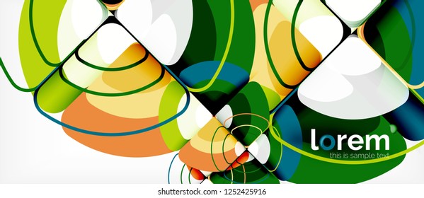 Circles and triangles geometric abstract background. Trendy abstract layout template for business or technology presentation or web brochure cover, wallpaper. Vector illustration