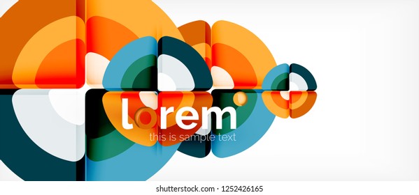 Circles and triangles geometric abstract background. Trendy abstract layout template for business or technology presentation or web brochure cover, wallpaper. Vector illustration