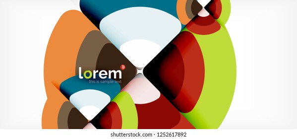 Circles and triangles geometric abstract background. Trendy abstract layout template for business or technology presentation or web brochure cover, wallpaper. Vector illustration