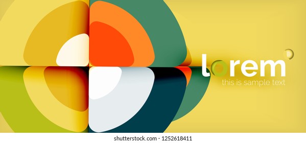 Círculos y triángulos de fondo abstracto geométrico. Plantilla de diseño abstracto de moda para presentación de negocios o tecnología o portada de folletos web, fondo de pantalla. Ilustración del vector
