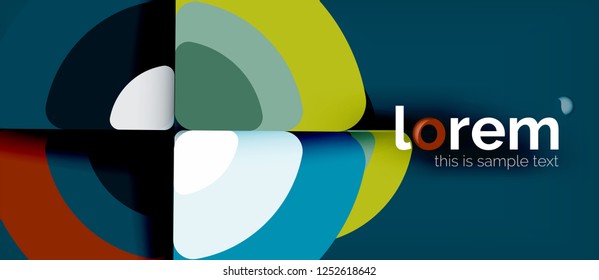 Círculos y triángulos de fondo abstracto geométrico. Plantilla de diseño abstracto de moda para presentación de negocios o tecnología o portada de folletos web, fondo de pantalla. Ilustración del vector