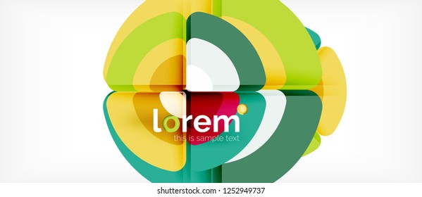 Kreise und Dreiecke, geometrischer abstrakter Hintergrund. Trendy abstrakte Layout-Vorlage für Geschäfts- oder Technologiepräsentation oder Web-Broschüre Titelbild, Bildschirmhintergrund. Vektorgrafik