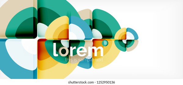 Circles and triangles geometric abstract background. Trendy abstract layout template for business or technology presentation or web brochure cover, wallpaper. Vector illustration