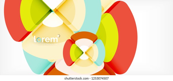 Circles and triangles geometric abstract background. Trendy abstract layout template for business or technology presentation or web brochure cover, wallpaper. Vector illustration