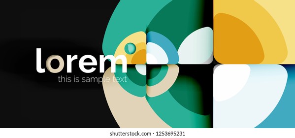 Kreise und Dreiecke, geometrischer abstrakter Hintergrund. Trendy abstrakte Layout-Vorlage für Geschäfts- oder Technologiepräsentation oder Web-Broschüre Titelbild, Bildschirmhintergrund. Vektorgrafik