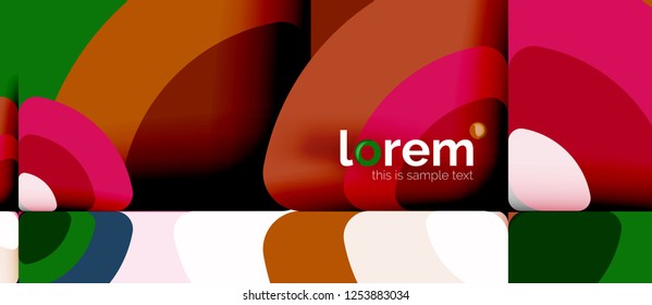 Kreise und Dreiecke, geometrischer abstrakter Hintergrund. Trendy abstrakte Layout-Vorlage für Geschäfts- oder Technologiepräsentation oder Web-Broschüre Titelbild, Bildschirmhintergrund. Vektorgrafik