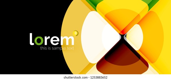 Kreise und Dreiecke, geometrischer abstrakter Hintergrund. Trendy abstrakte Layout-Vorlage für Geschäfts- oder Technologiepräsentation oder Web-Broschüre Titelbild, Bildschirmhintergrund. Vektorgrafik