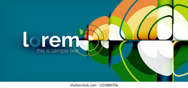 Circles and triangles geometric abstract background. Trendy abstract layout template for business or technology presentation or web brochure cover, wallpaper. Vector illustration