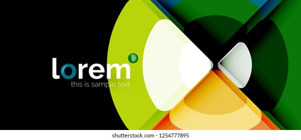 Círculos e triângulos com fundo abstrato geométrico. Modelo de layout abstrato moderno para apresentação de negócios ou tecnologia ou capa de brochura da web, papel de parede. Ilustração vetorial