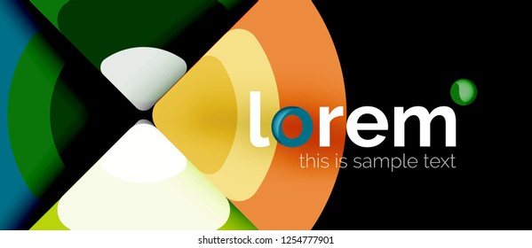 Circles and triangles geometric abstract background. Trendy abstract layout template for business or technology presentation or web brochure cover, wallpaper. Vector illustration