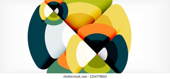Circles and triangles geometric abstract background. Trendy abstract layout template for business or technology presentation or web brochure cover, wallpaper. Vector illustration