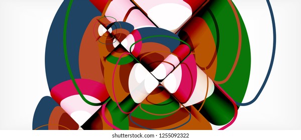 Circles and triangles geometric abstract background. Trendy abstract layout template for business or technology presentation or web brochure cover, wallpaper. Vector illustration