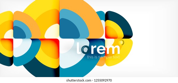 Circles and triangles geometric abstract background. Trendy abstract layout template for business or technology presentation or web brochure cover, wallpaper. Vector illustration