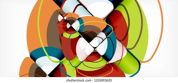 Circles and triangles geometric abstract background. Trendy abstract layout template for business or technology presentation or web brochure cover, wallpaper. Vector illustration