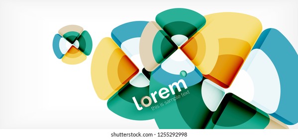 Círculos y triángulos de fondo abstracto geométrico. Plantilla de diseño abstracto de moda para presentación de negocios o tecnología o portada de folletos web, fondo de pantalla. Ilustración del vector