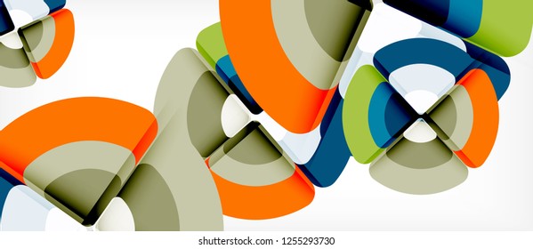 Circles and triangles geometric abstract background. Trendy abstract layout template for business or technology presentation or web brochure cover, wallpaper. Vector illustration