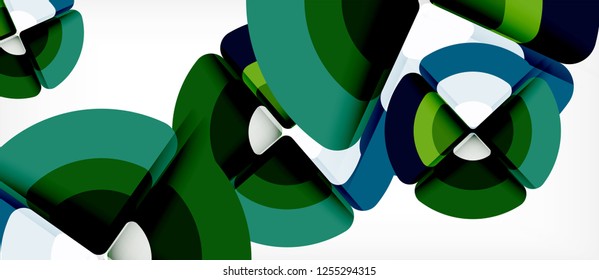 Circles and triangles geometric abstract background. Trendy abstract layout template for business or technology presentation or web brochure cover, wallpaper. Vector illustration