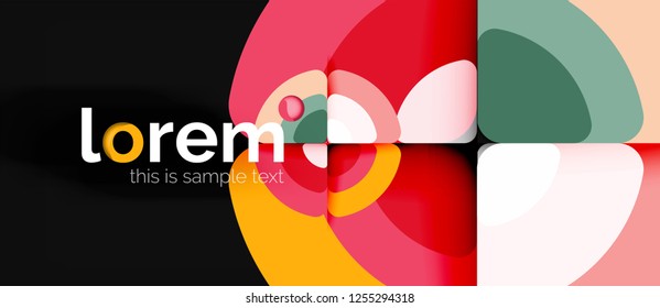 Círculos y triángulos de fondo abstracto geométrico. Plantilla de diseño abstracto de moda para presentación de negocios o tecnología o portada de folletos web, fondo de pantalla. Ilustración del vector