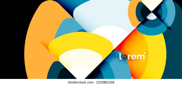 Circles and triangles geometric abstract background. Trendy abstract layout template for business or technology presentation or web brochure cover, wallpaper. Vector illustration