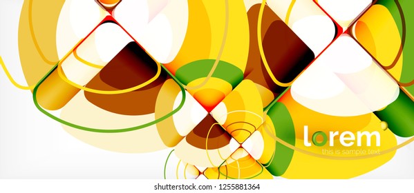 Circles and triangles geometric abstract background. Trendy abstract layout template for business or technology presentation or web brochure cover, wallpaper. Vector illustration