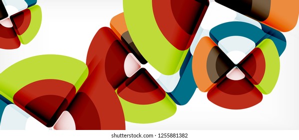 Circles and triangles geometric abstract background. Trendy abstract layout template for business or technology presentation or web brochure cover, wallpaper. Vector illustration