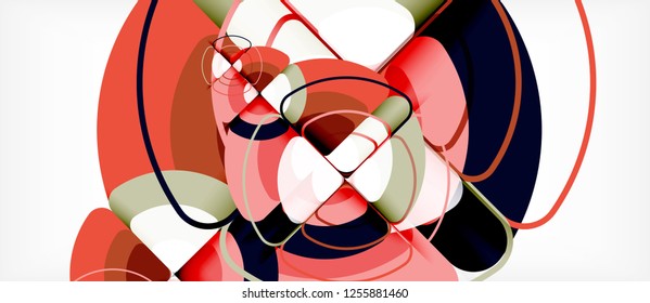 Circles and triangles geometric abstract background. Trendy abstract layout template for business or technology presentation or web brochure cover, wallpaper. Vector illustration