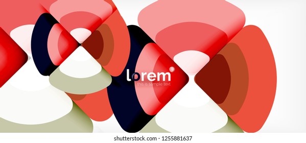 Círculos y triángulos de fondo abstracto geométrico. Plantilla de diseño abstracto de moda para presentación de negocios o tecnología o portada de folletos web, fondo de pantalla. Ilustración del vector