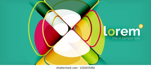 Círculos y triángulos de fondo abstracto geométrico. Plantilla de diseño abstracto de moda para presentación de negocios o tecnología o portada de folletos web, fondo de pantalla. Ilustración del vector