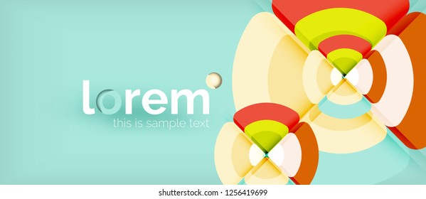 Kreise und Dreiecke, geometrischer abstrakter Hintergrund. Trendy abstrakte Layout-Vorlage für Geschäfts- oder Technologiepräsentation oder Web-Broschüre Titelbild, Bildschirmhintergrund. Vektorgrafik