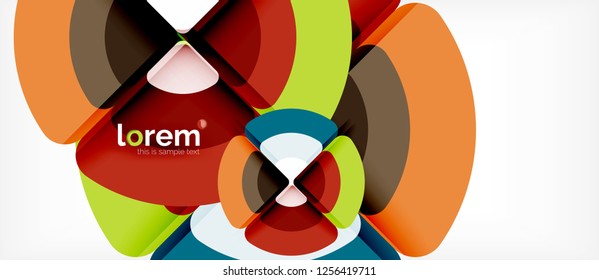 Circles and triangles geometric abstract background. Trendy abstract layout template for business or technology presentation or web brochure cover, wallpaper. Vector illustration