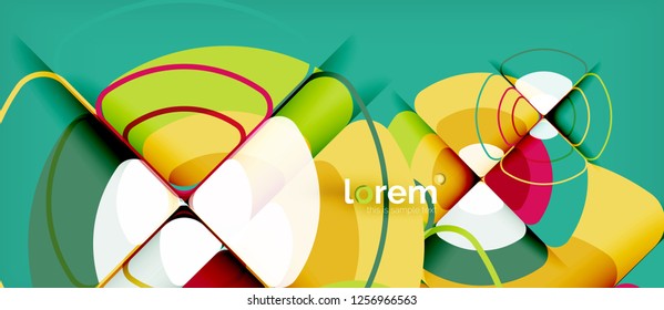 Circles and triangles geometric abstract background. Trendy abstract layout template for business or technology presentation or web brochure cover, wallpaper. Vector illustration