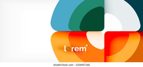 Círculos y triángulos de fondo abstracto geométrico. Plantilla de diseño abstracto de moda para presentación de negocios o tecnología o portada de folletos web, fondo de pantalla. Ilustración del vector