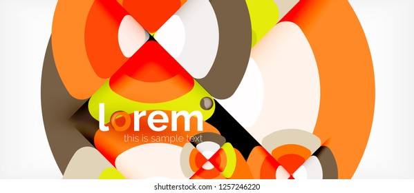Círculos e triângulos com fundo abstrato geométrico. Modelo de layout abstrato moderno para apresentação de negócios ou tecnologia ou capa de brochura da web, papel de parede. Ilustração vetorial