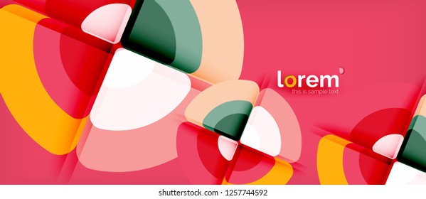 Circles and triangles geometric abstract background. Trendy abstract layout template for business or technology presentation or web brochure cover, wallpaper. Vector illustration