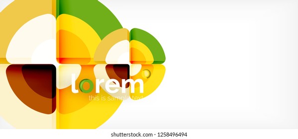 Círculos y triángulos de fondo abstracto geométrico. Plantilla de diseño abstracto de moda para presentación de negocios o tecnología o portada de folletos web, fondo de pantalla. Ilustración del vector