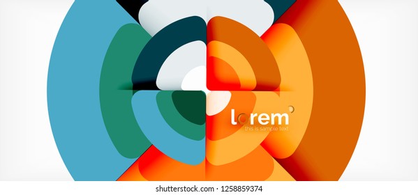 Círculos y triángulos de fondo abstracto geométrico. Plantilla de diseño abstracto de moda para presentación de negocios o tecnología o portada de folletos web, fondo de pantalla. Ilustración del vector