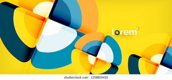 Circles and triangles geometric abstract background. Trendy abstract layout template for business or technology presentation or web brochure cover, wallpaper. Vector illustration